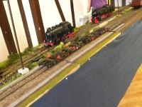 Gartenbahnanlage der Modellbahngruppe des FKS, auf der Modelle der Harzer Schmalspurbahnen präsentiert wurden