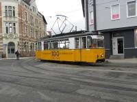 historischer Zweirichtungstriebwagen (Waggonfabrik Gotha, Baujahr 1959) der Nordhäuser Straßenbahn