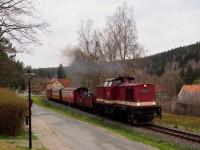 Sonderzug bei der Scheinanfahrt in der Ortslage Sorge (2)